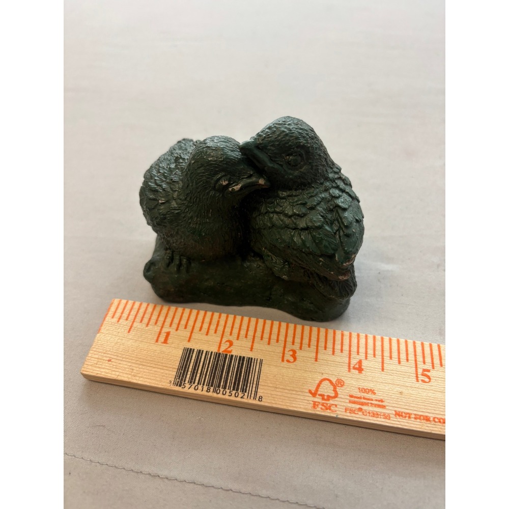 Vintage Concrete Frog Garden Statue Rustic Hand Painted Green Yellow Figurine